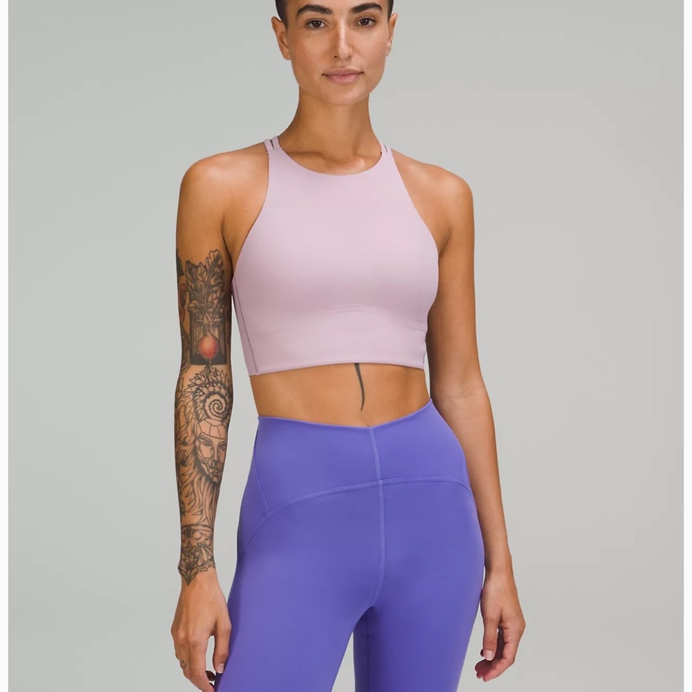 Lululemon, Like A Cloud High Neck Longline Bra, Size 6, Dusty Rose